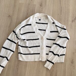 Universal Thread Black and Cream Striped Cardigan
